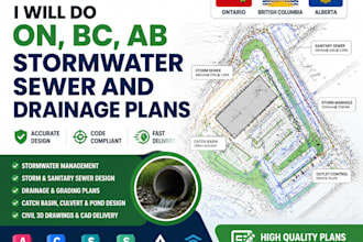 do on, bc, ab stormwater sewer and drainage plans