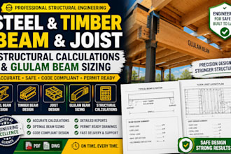design steel or timer beam joist structural calculations and glulam beam sizing