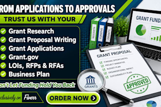 do grant research, grant proposal, grant writing and grant application