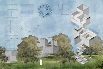create a professional architectural presentation board
