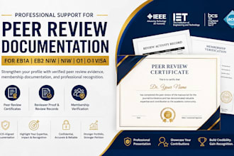 help build peer reviewer credentials for eb1a niw and o1 evidence