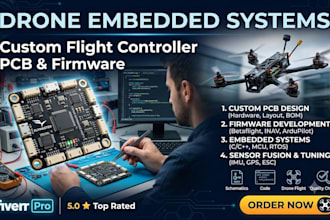 develop custom drone flight controller pcb, firmware and embedded systems