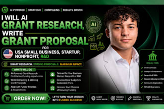 ai grant research, grant proposal for USA small business, startup, nonprofit, rd