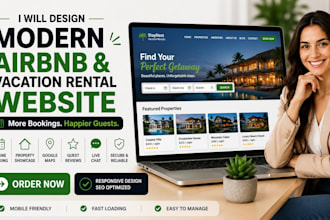 design a modern airbnb and vacation rental website
