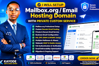 setup mailbox org or email hosting domain with  private custom service
