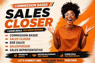 commission based sales closer b2b sales salesperson sales representative