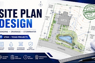 design site plan grading and drainage for civil engineering project utah texas