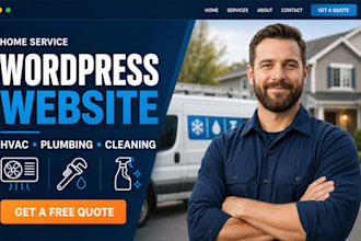 havc plumbing or cleaning wordpress website with booking and quote