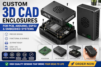 design custom 3d cad enclosures for pcb, arduino, esp32 and embedded systems