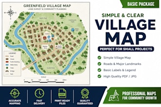 create village maps for land survey and community planning