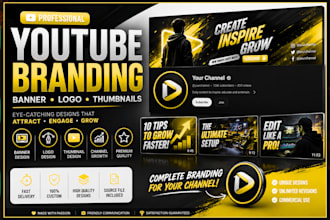 design a perfect youtube banner, channel art, custom logo, and yt thumbnails