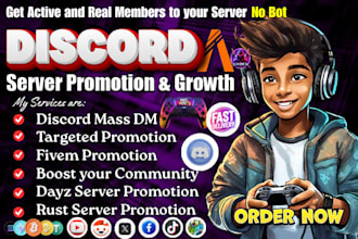 discord server promotion promote fivem minecraft rust dayz discord server growth
