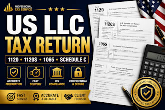 file your US llc tax return form 1120 1120s 1065 and schedule c