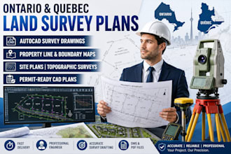 draft ontario quebec autocad land survey plans and property line maps