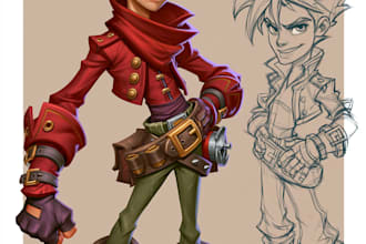 draw 2d game character illustration