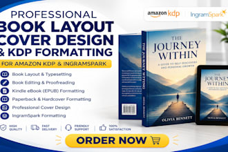 create a book layout, cover design, and KDP formatting