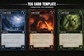 design editable tcg card template, card frame layout sport trading card game art
