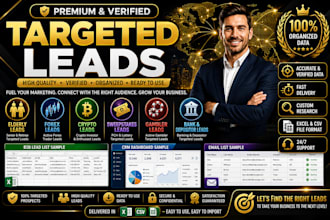 provide verified crypto leads, gamblers, forex bank leads, first hit leads