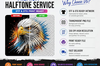 convert your design to halftone for dtg or dtf t shirt printing