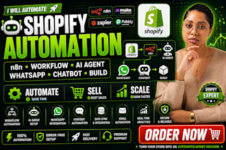 build n8n shopify automation shopify workflow shopify ai agent whatsapp chatbot