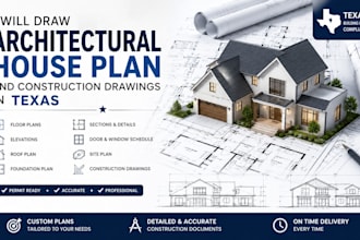 draw architectural house plan and construction drawings in texas