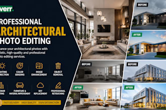 retouch or edit interior and exterior design or architectural photography