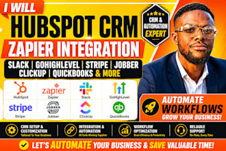 hubspot crm zapier integration slack gohighlevel stripe jobber clickup quickbook