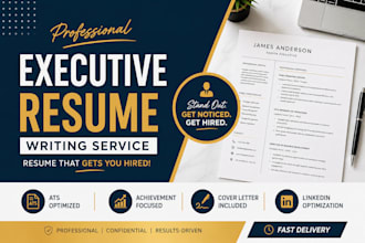 write ats executive resume, CEO, vp, director resume and cover letter in 24 hour