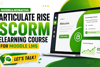 design modern interactive articulate rise scorm elearning course for moodle lms