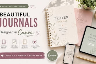 create editable canva journals planners and prayer journals