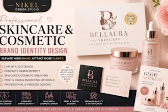 design luxury skin care logo skin care label, beauty cosmetic skin care flyer