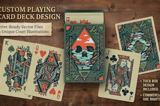 design custom playing cards, poker decks and card box artwork