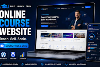 build an online course wordpress website with lms integration and student portal