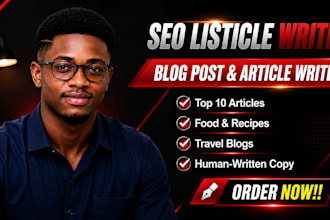 write top 10 list articles seo travel blog posts and food recipes blogs