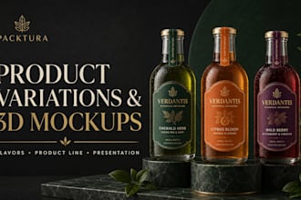 design your beverage label, bottle concept and packaging