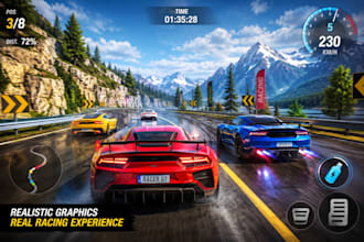develop a stunning 2d or 3d car racing game for android, ios, PC, web