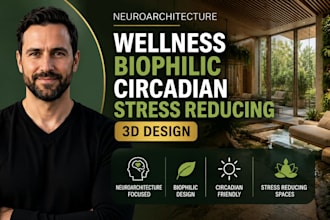 neuroarchitecture wellness biophilic circadian stress reducing 3d design