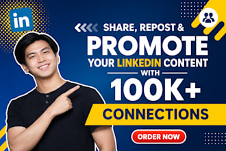 share repost and promote your linkedin content with 100k connection shoutout