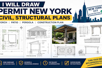draw permit new york civil,structural sets porch patio pergola construction plan
