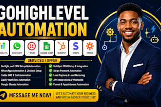 gohighlevel whatsapp twilio google sheet hubspot stripe zapier automation