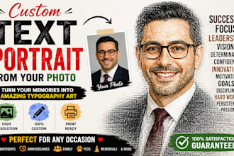 create custom text portrait from photo with word art and typography
