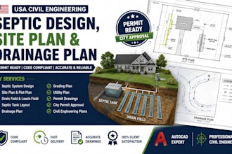 do USA civil engineering septic design, site plan and drainage plan
