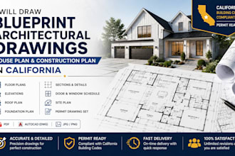 draw blueprint architectural drawing house plan  construction plan in california