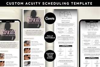design acuity scheduling template booking page