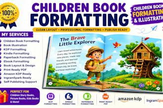children book formatting, illustration, picture book design, storybook for kdp