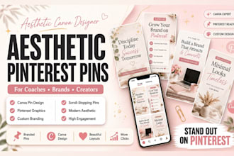 design aesthetic canva pinterest pins for coaches and brand canva pin design