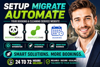 setup bookingkoala hotel house office cleaning service website servicem8 booking