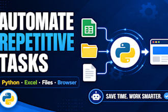 automate repetitive excel, file or browser tasks with python