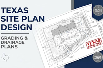 design site plan grading and drainage for engineering project in texas