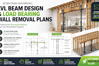design lvl beam load bearing wall removal framing beam sizing beam layout plans